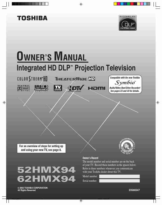 Toshiba Projection Television 52HMX94-page_pdf